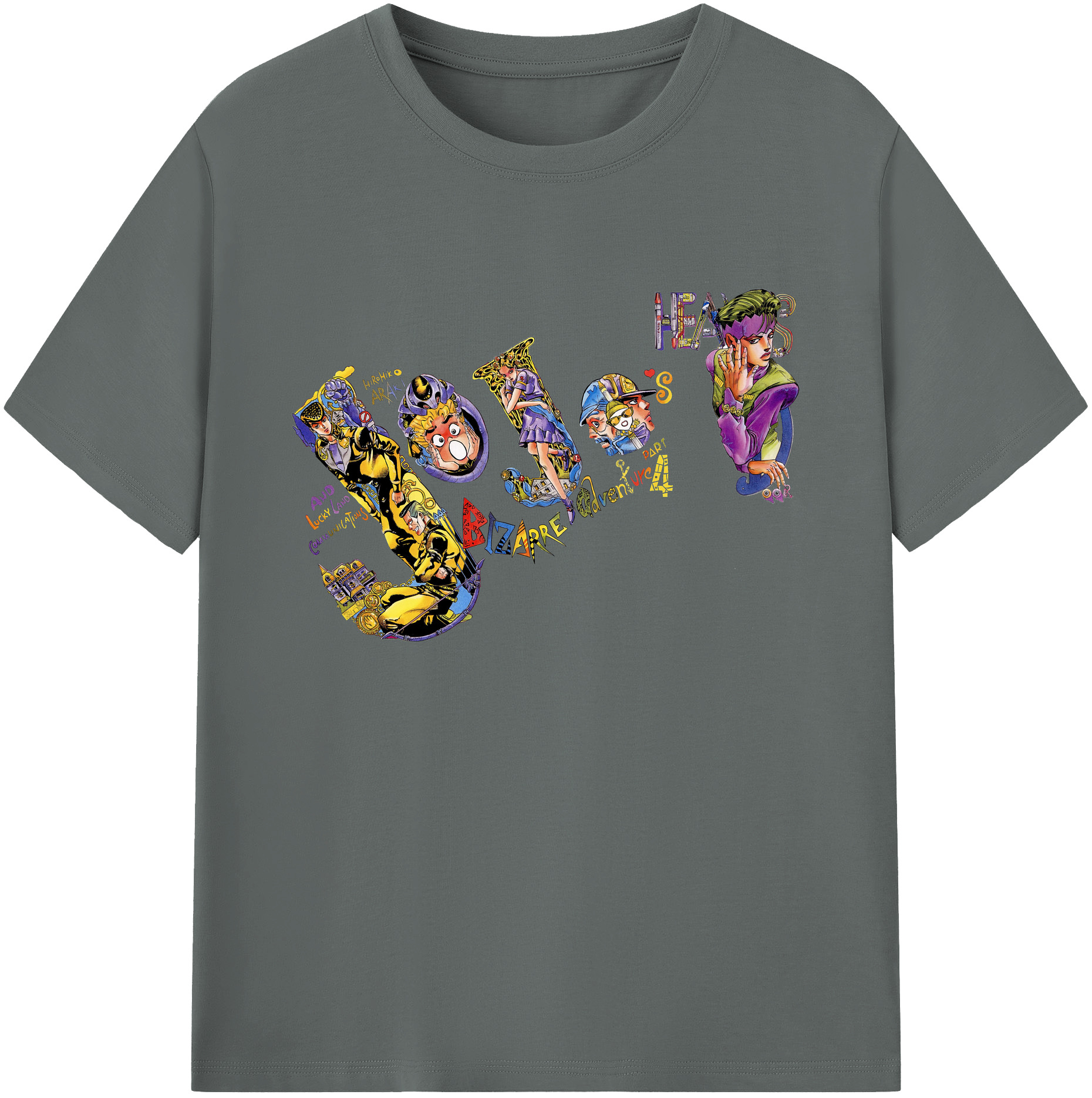（画像用） ジョジョの奇妙な冒険 JoJo's Bizarre Adventure 綿100％ メンズ半袖Tシャツ｜肌触りやわらか＆通気性